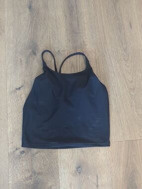 Old Navy Black Cropped Tank Top with Slim Double Straps